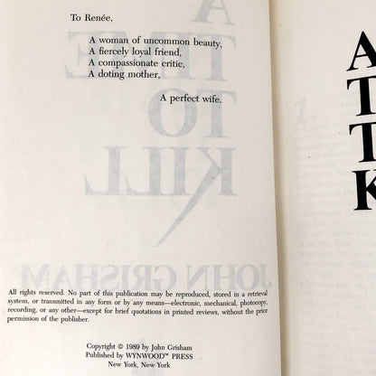 A Time to Kill by John Grisham [1989 HARDCOVER] The Wynwood Press