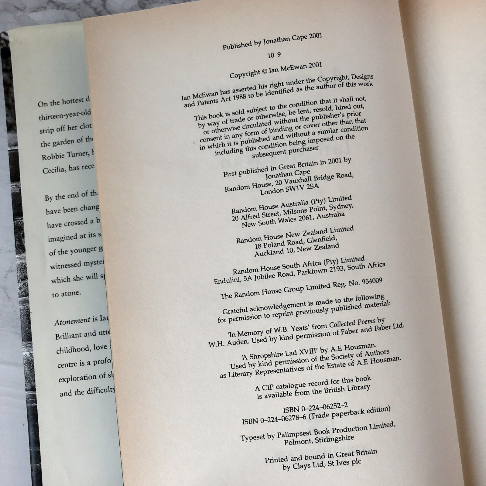 Atonement by Ian McEwan [UK FIRST EDITION] - Bookshop Apocalypse