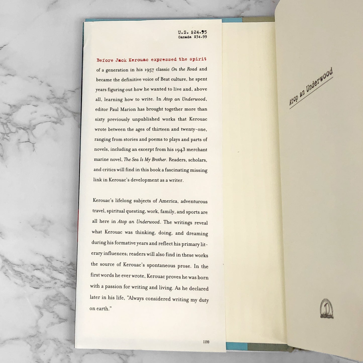 Atop an Underwood: Early Stories & Prose by Jack Kerouac [FIRST EDITION / FIRST PRINTING] 1999