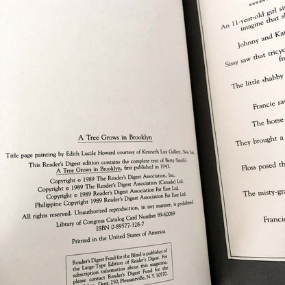 A Tree Grows in Brooklyn by Betty Smith [ILLUSTRATED HARDCOVER / 1989]