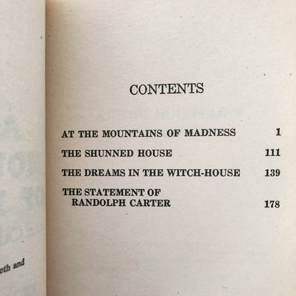 At The Mountains of Madness & Other Tales of Terror by H.P. Lovecraft [1974 PAPERBACK]