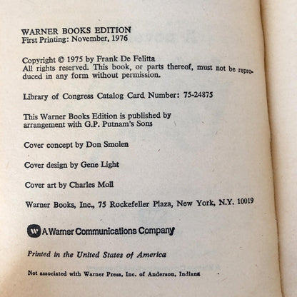 Audrey Rose by Frank De Felitta [FIRST PAPERBACK PRINTING] 1976 • Warner