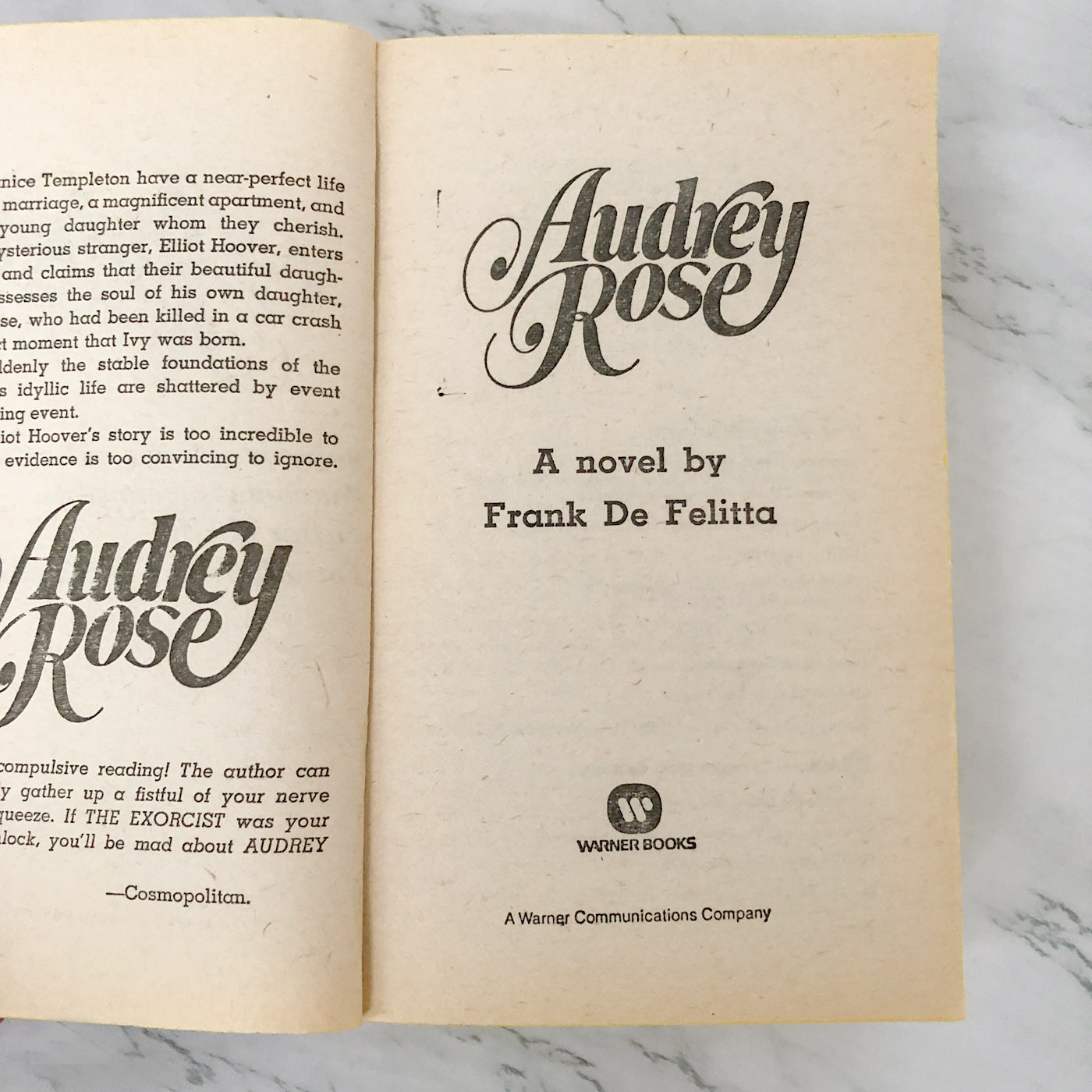 Audrey Rose by Frank De Felitta [1976 PAPERBACK]
