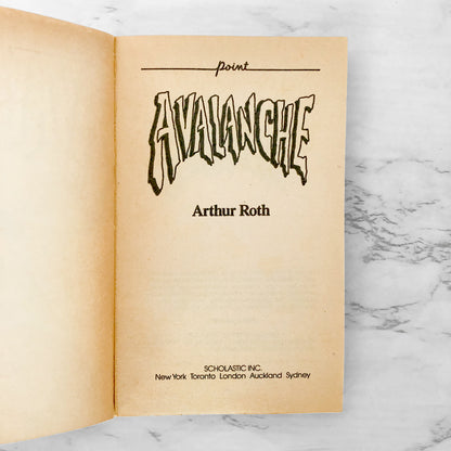Avalanche by Arthur J. Roth [1989 PAPERBACK] Point Horror