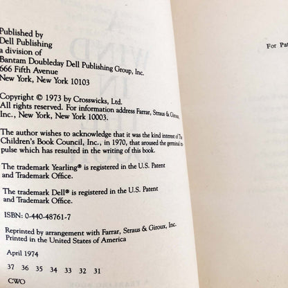 A Wind in the Door by Madeleine L'Engle [TRADE PAPERBACK / 1974]