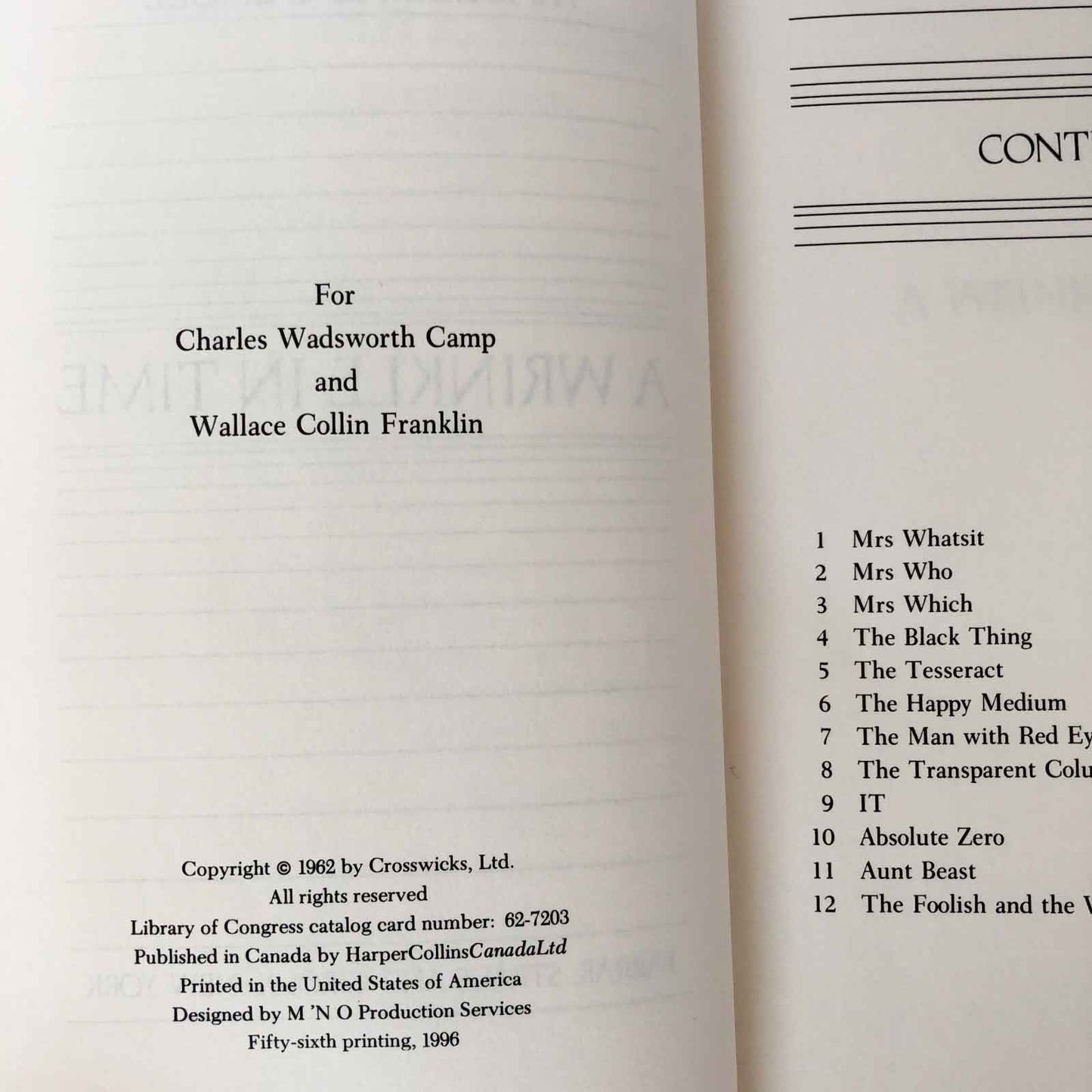 A Wrinkle in Time by Madeleine L'Engle [1996 HARDCOVER]