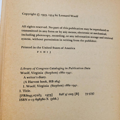 A Writer's Diary by Virginia Woolf [TRADE PAPERBACK / 1973]