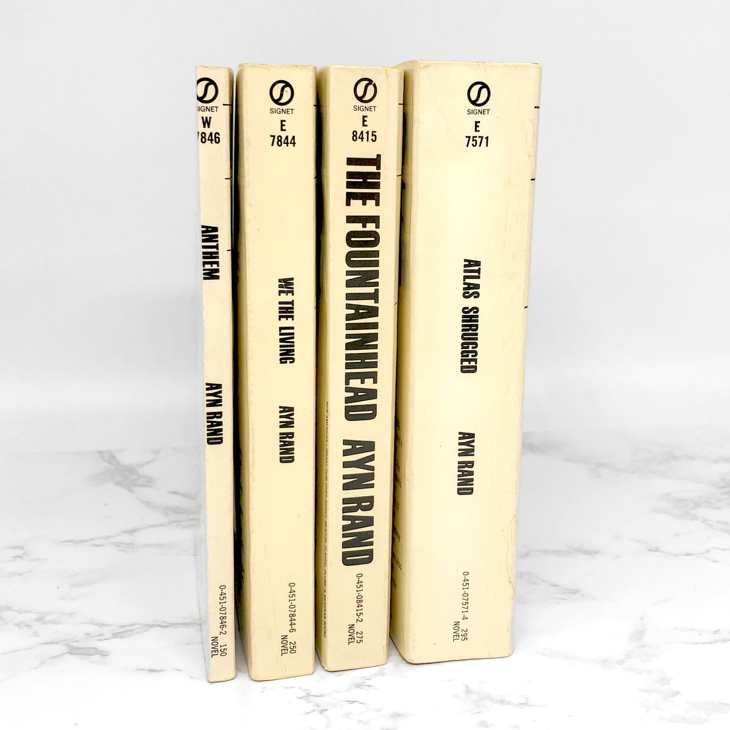 Ayn Rand 1971 Signet Paperback Set [Anthem, Atlas Shrugged, We The Living & The Fountainhead]