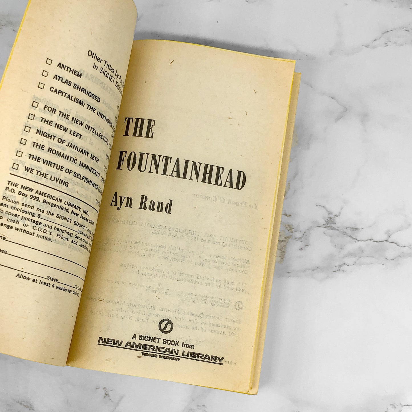 Ayn Rand 1971 Signet Paperback Set [Anthem, Atlas Shrugged, We The Living & The Fountainhead]