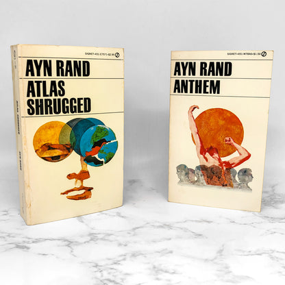 Ayn Rand 1971 Signet Paperback Set [Anthem, Atlas Shrugged, We The Living & The Fountainhead]