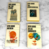 Ayn Rand 1971 Signet Paperback Set [Anthem, Atlas Shrugged, We The Living & The Fountainhead]