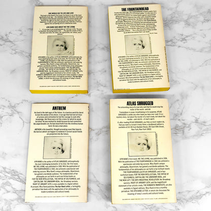 Ayn Rand 1971 Signet Paperback Set [Anthem, Atlas Shrugged, We The Living & The Fountainhead]