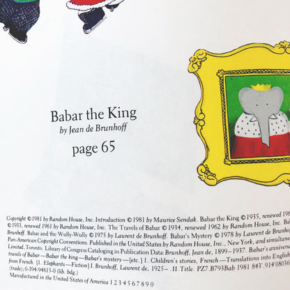 Babar's Anniversary Album: 6 Favorite Books by Jean & Laurent de Brunhoff [HARDCOVER ANTHOLOGY / 1981]