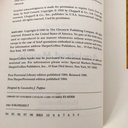 Babycakes by Armistead Maupin SIGNED! [TRADE PAPERBACK] 1994 • HarperPerennial