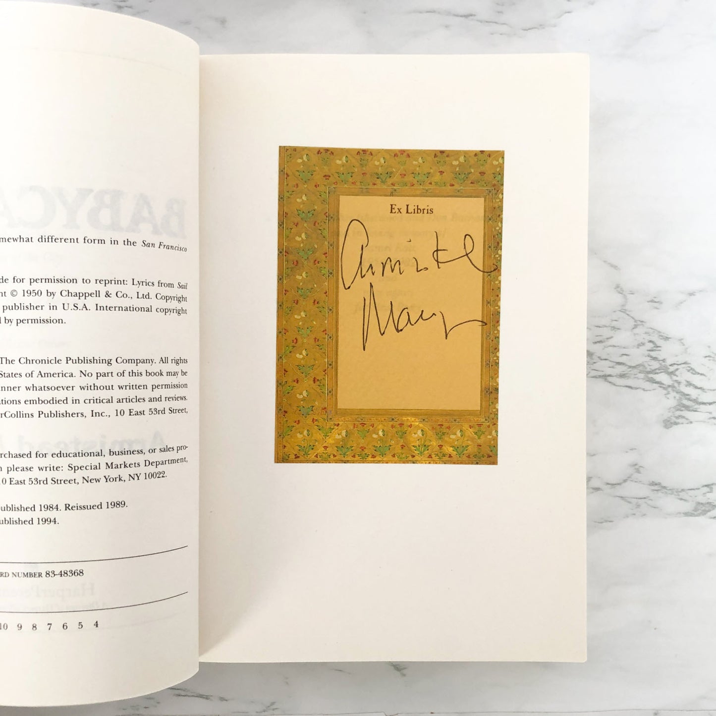 Babycakes by Armistead Maupin SIGNED! [TRADE PAPERBACK] 1994 • HarperPerennial