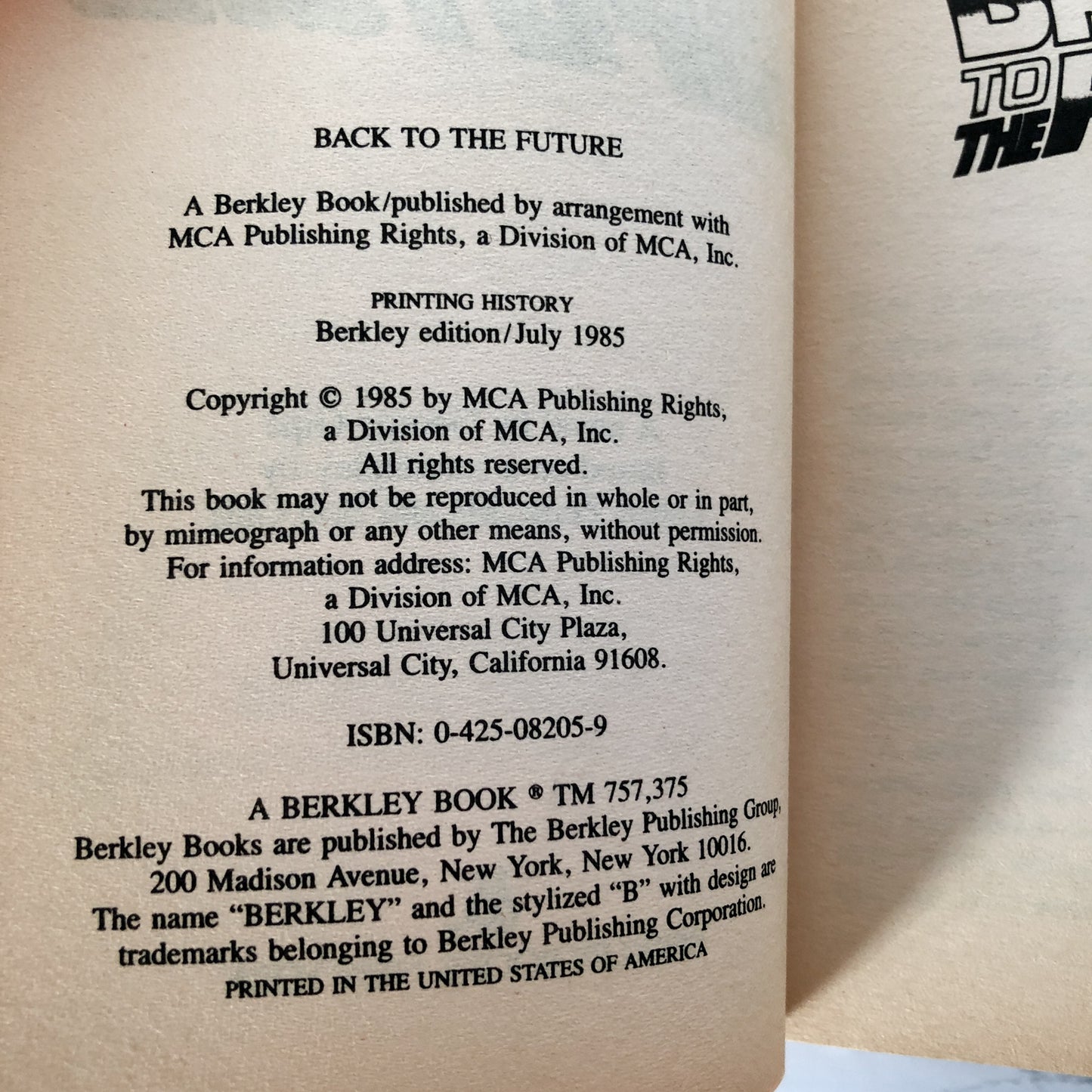 Back to the Future by George Gipe [1985 MOVIE TIE-IN PAPERBACK] - Bookshop Apocalypse