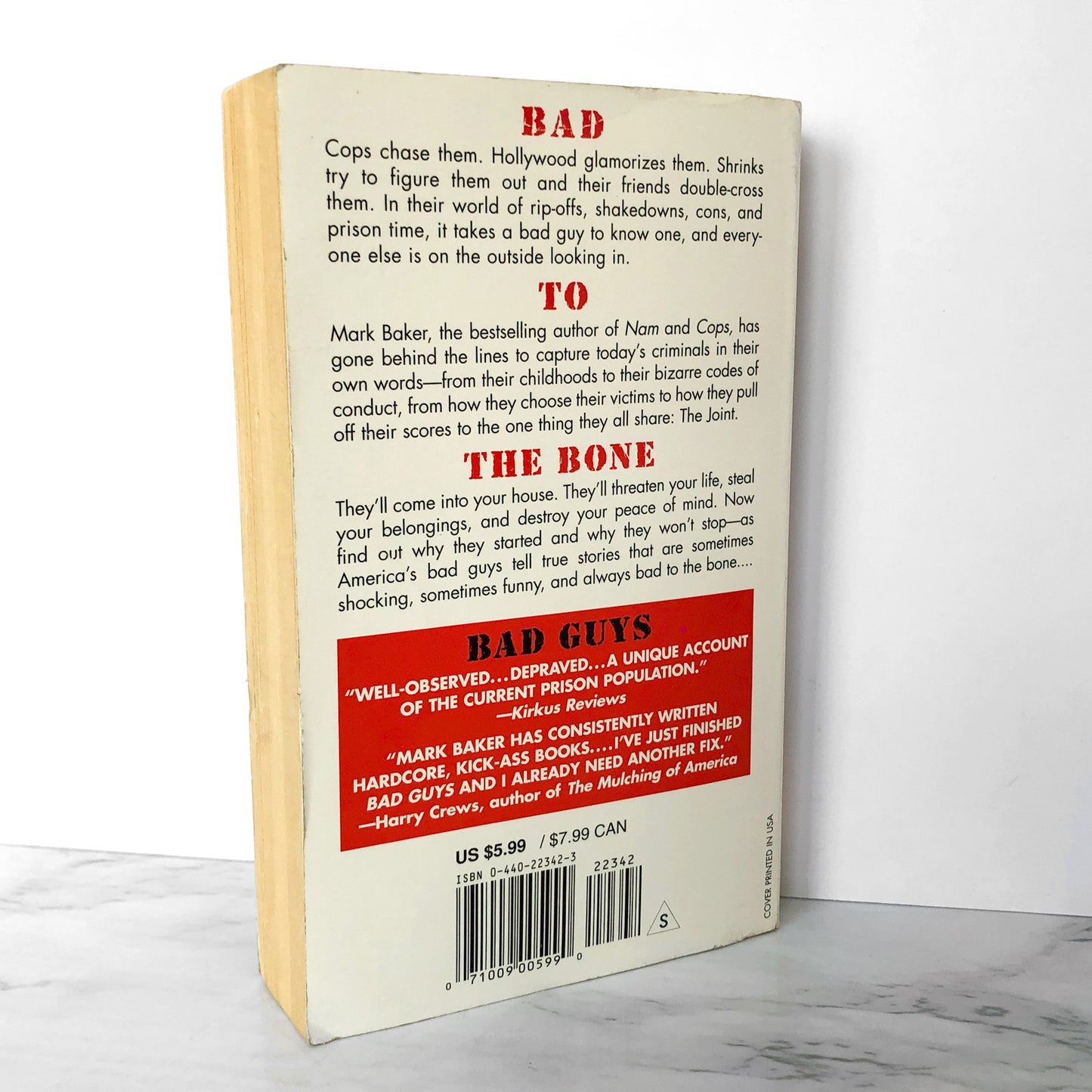 Bad Guys: America's Most Wanted in Their Own Words by Mark Baker [FIRST PAPERBACK PRINTING]