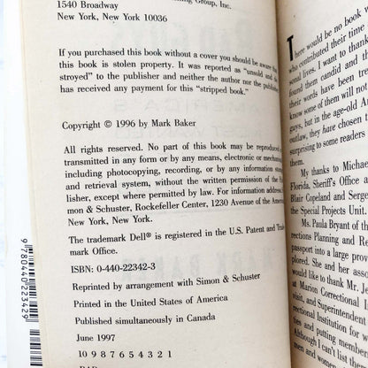 Bad Guys: America's Most Wanted in Their Own Words by Mark Baker [FIRST PAPERBACK PRINTING]