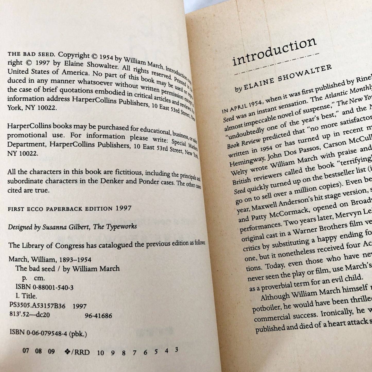 The Bad Seed by William March [TRADE PAPERBACK / ECCO 1997]