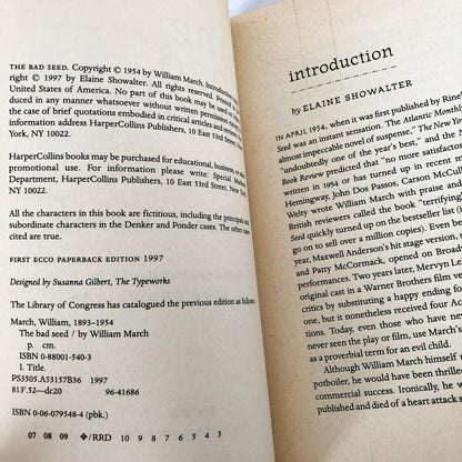 The Bad Seed by William March [TRADE PAPERBACK / ECCO 1997]
