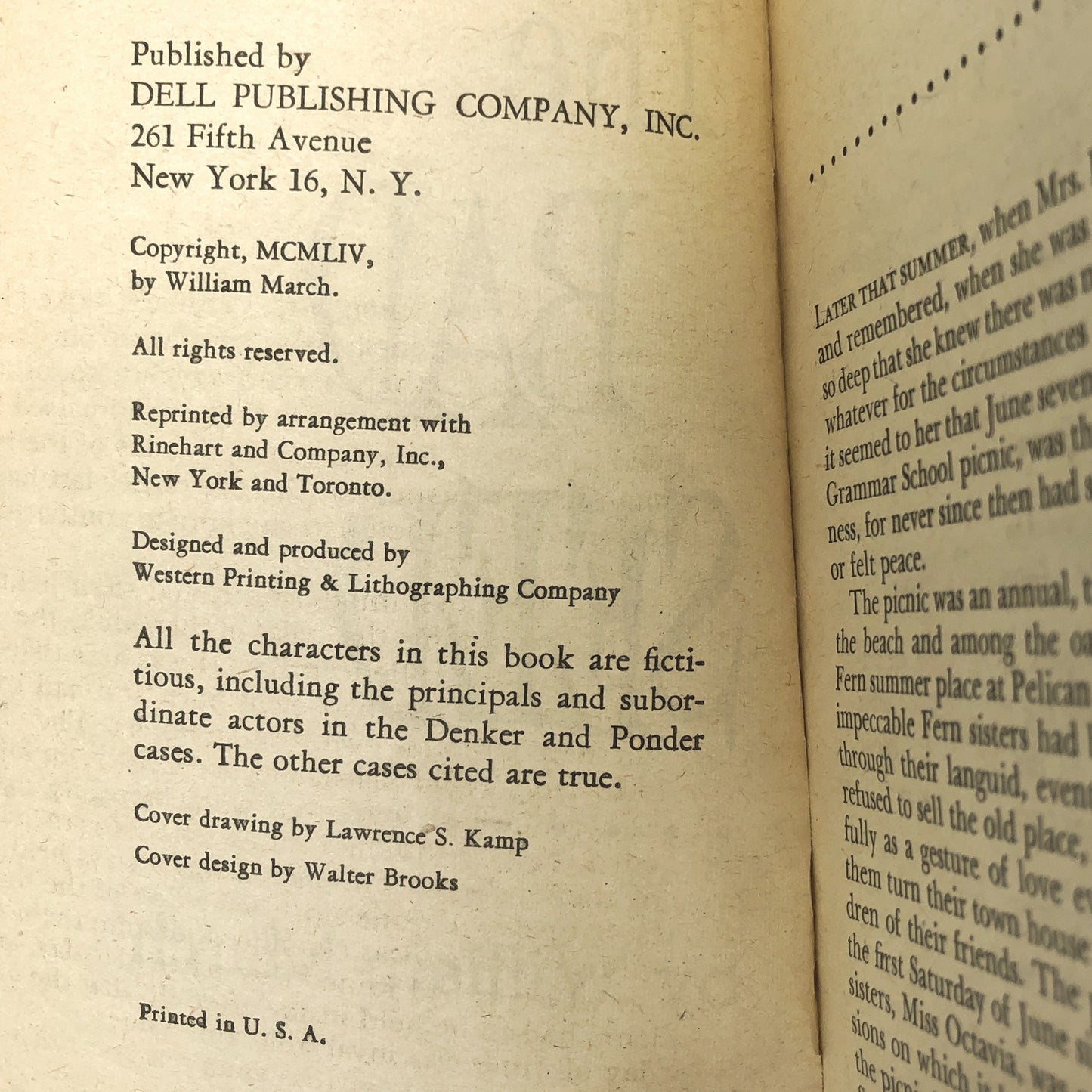 The Bad Seed by William March [FIRST PAPERBACK PRINTING] 1954 Dell