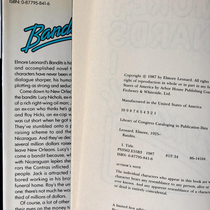 Bandits by Elmore Leonard [FIRST EDITION / FIRST PRINTING] 1987