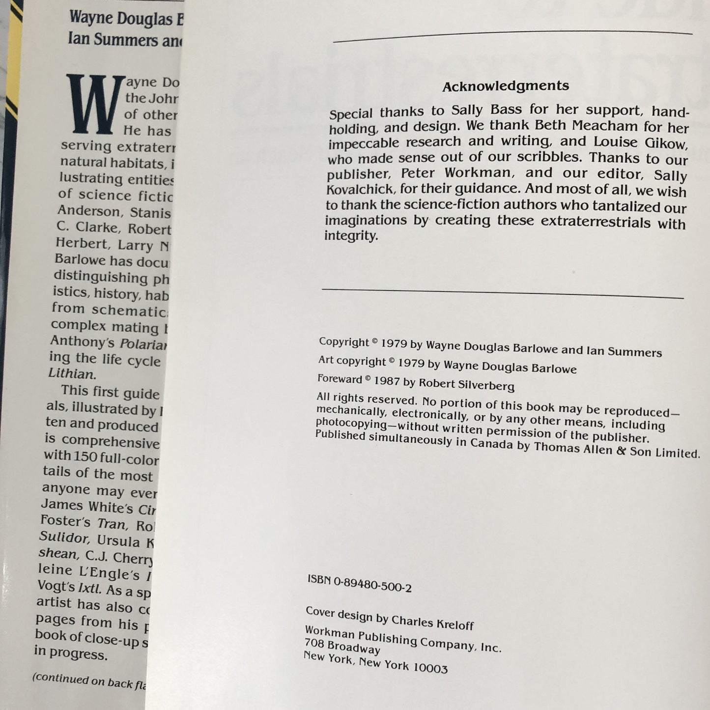 Barlowe's Guide to Extraterestrials: Great Aliens from Science Fiction Literature by Wayne Barlowe, Beth Meacham & Ian Summers [FIRST EDITION] - Bookshop Apocalypse