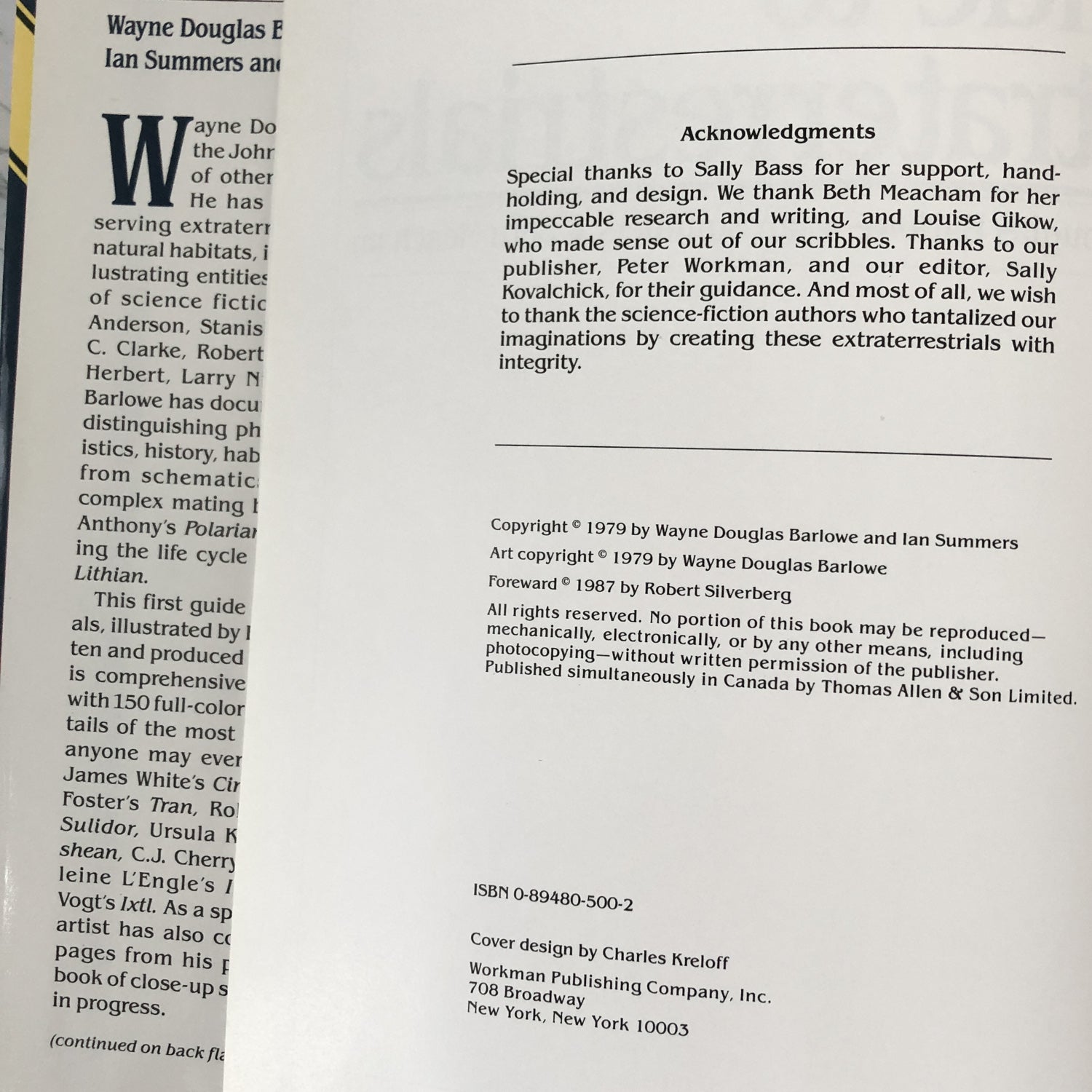 Barlowe's Guide to Extraterestrials: Great Aliens from Science Fiction Literature by Wayne Barlowe, Beth Meacham & Ian Summers [FIRST EDITION] - Bookshop Apocalypse