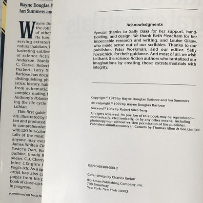 Barlowe's Guide to Extraterestrials: Great Aliens from Science Fiction Literature by Wayne Barlowe, Beth Meacham & Ian Summers [FIRST EDITION] - Bookshop Apocalypse