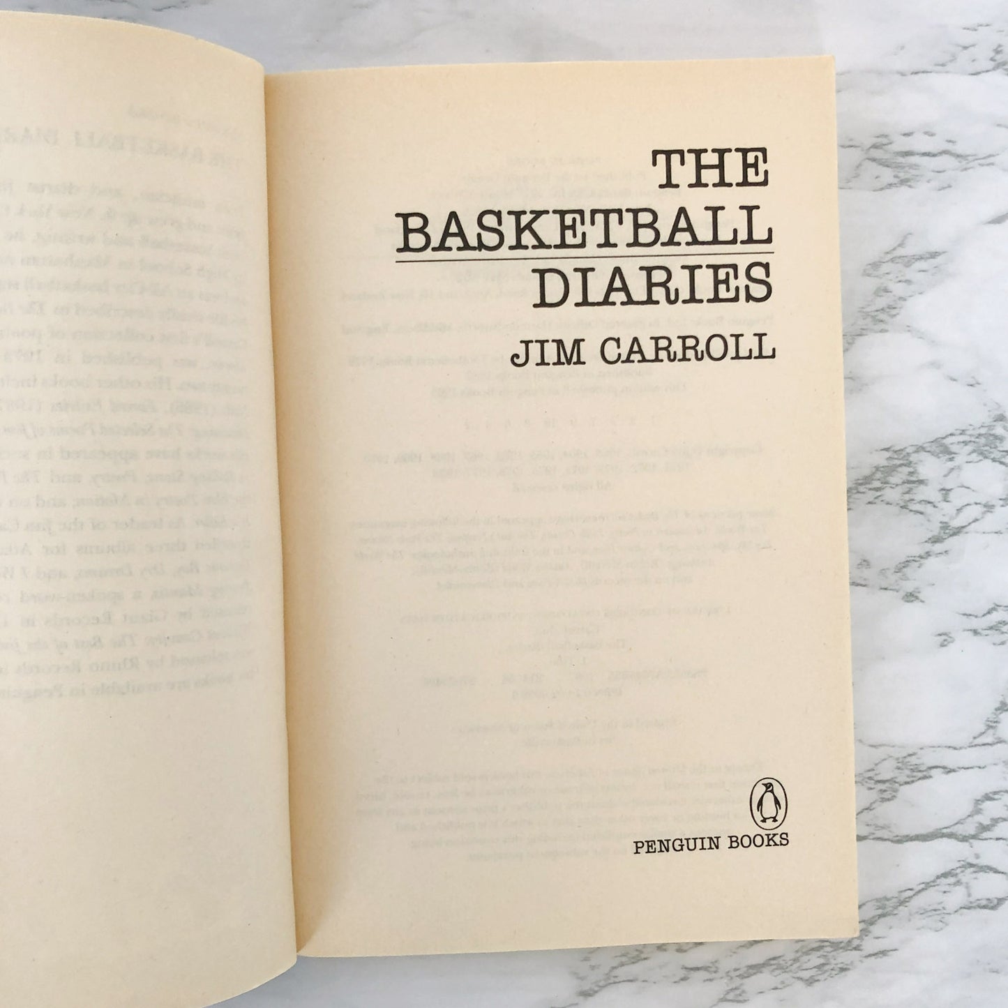 The Basketball Diaries by Jim Carroll [TRADE PAPERBACK] 1995 • Penguin