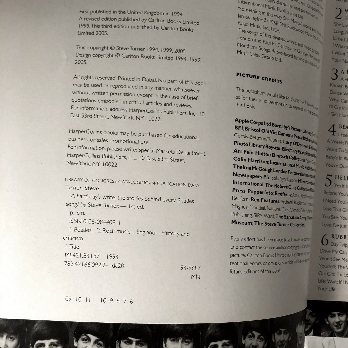 A Hard Day's Write: The Stories Behind Every Beatles Song by Steve Turner [IT! THIRD EDITION / 2005]
