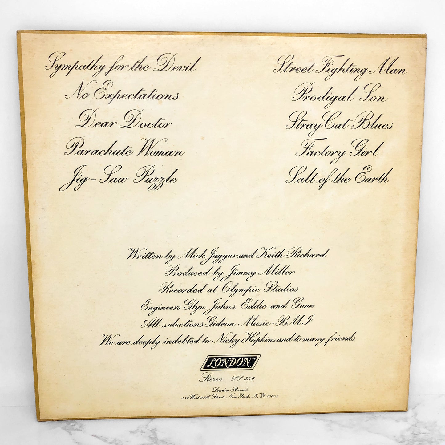 The Rolling Stones - Beggars Banquet [VINYL LP] 1968 • First U.S. Pressing • London