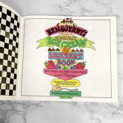 Ben & Jerry's Homemade Ice Cream & Dessert Book by Ben Cohen & Jerry Greenfield [1987 TRADE PAPERBACK]