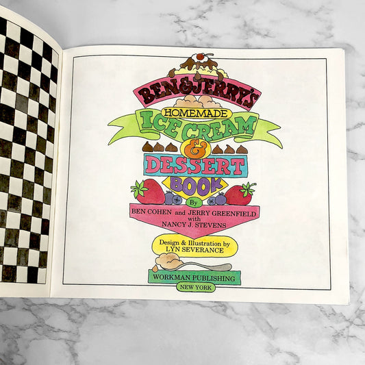 Ben & Jerry's Homemade Ice Cream & Dessert Book by Ben Cohen & Jerry Greenfield [1987 TRADE PAPERBACK]