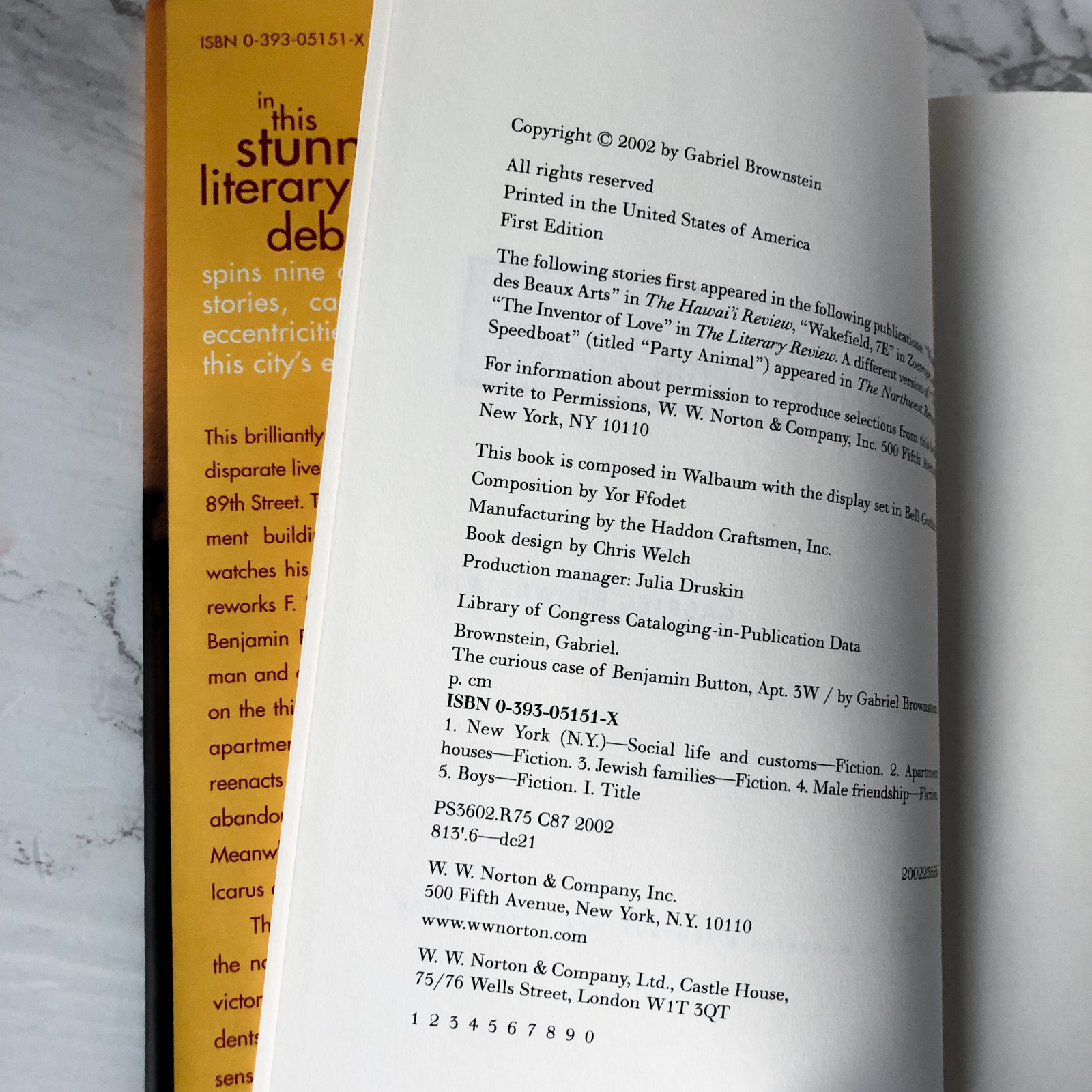 The Curious Case of Benjamin Button, Apt. 3W by Gabriel Brownstein - Bookshop Apocalypse