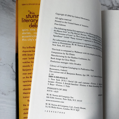 The Curious Case of Benjamin Button, Apt. 3W by Gabriel Brownstein - Bookshop Apocalypse