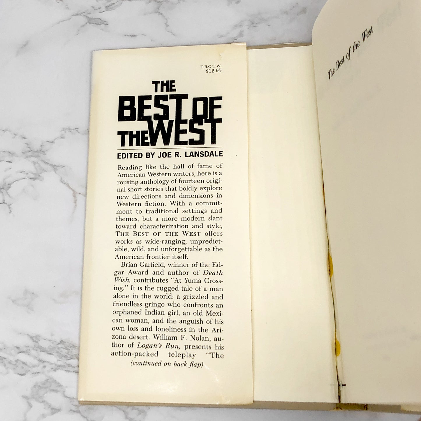 Best of the West: An Anthology of Western Writing by Joe R. Lansdale [FIRST EDITION] 1986