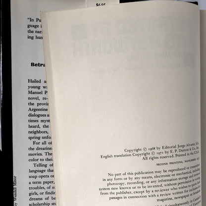 Betrayed by Rita Hayworth by Manuel Puig [FIRST EDITION] - Bookshop Apocalypse