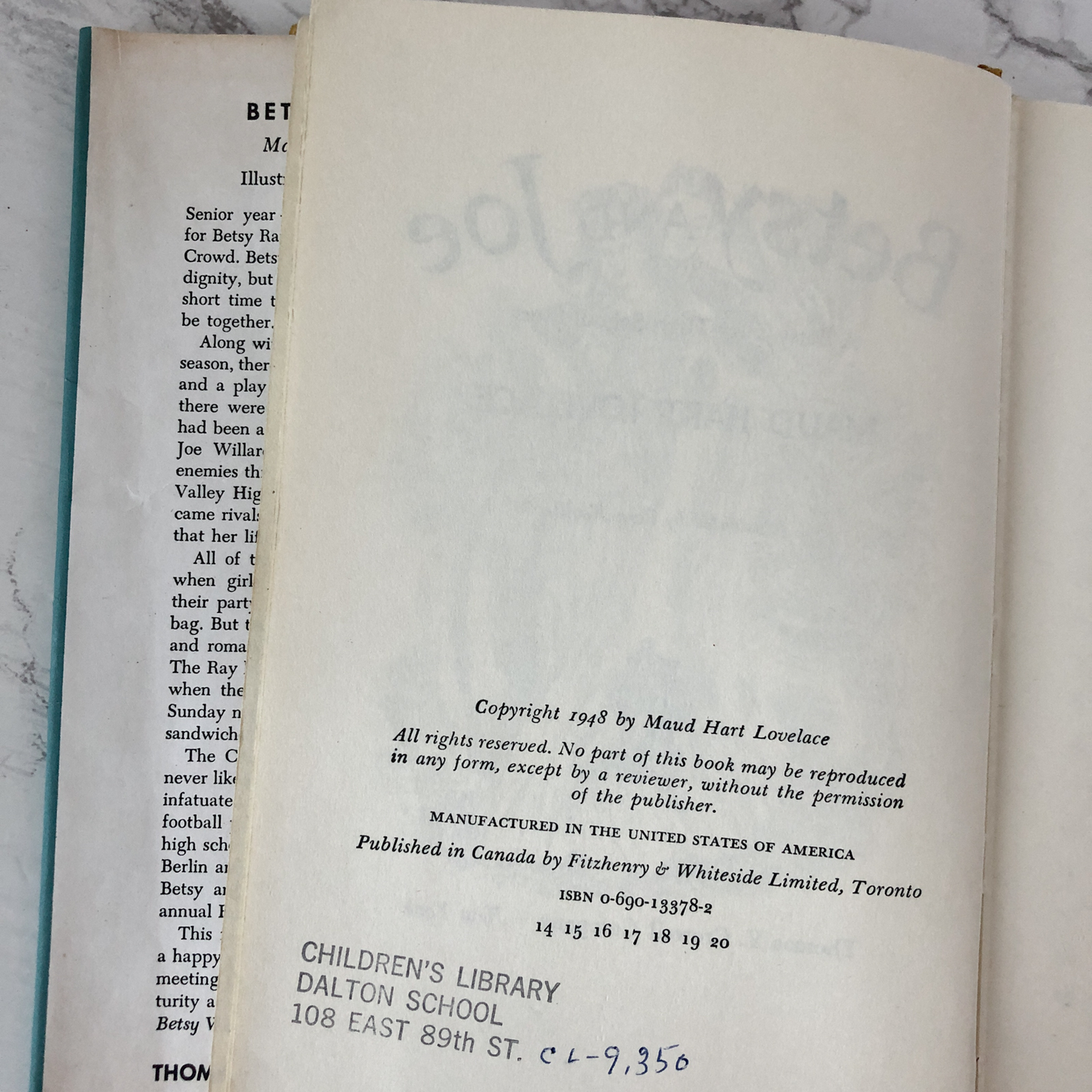 Betsy and Joe by Maud Hart Lovelace [FIRST EDITION] Betsy-Tacy - Bookshop Apocalypse