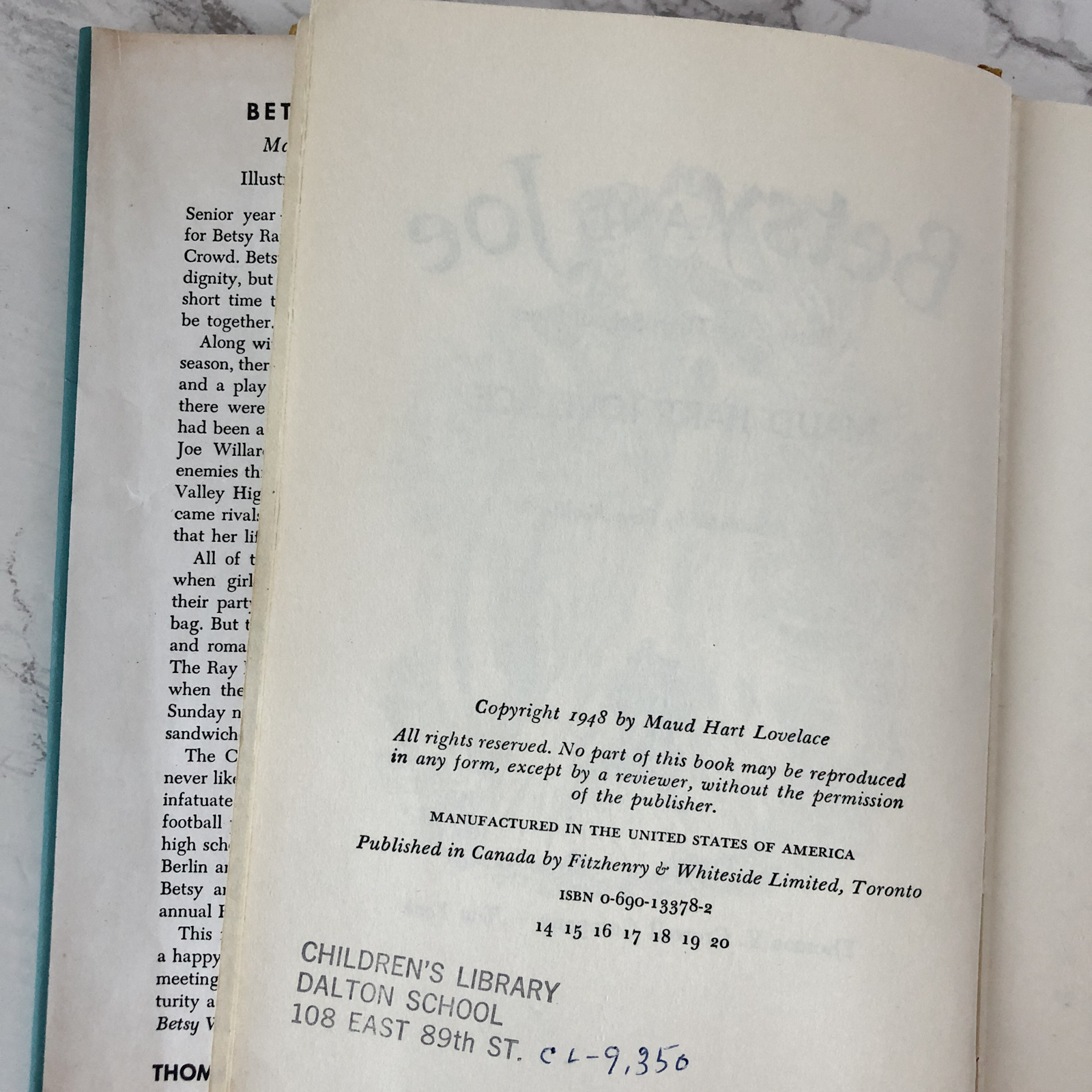 Betsy and Joe by Maud Hart Lovelace [FIRST EDITION] Betsy-Tacy - Bookshop Apocalypse