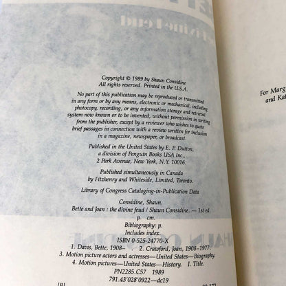 Bette & Joan: The Divine Feud by Shaun Considine [1989 HARDCOVER]