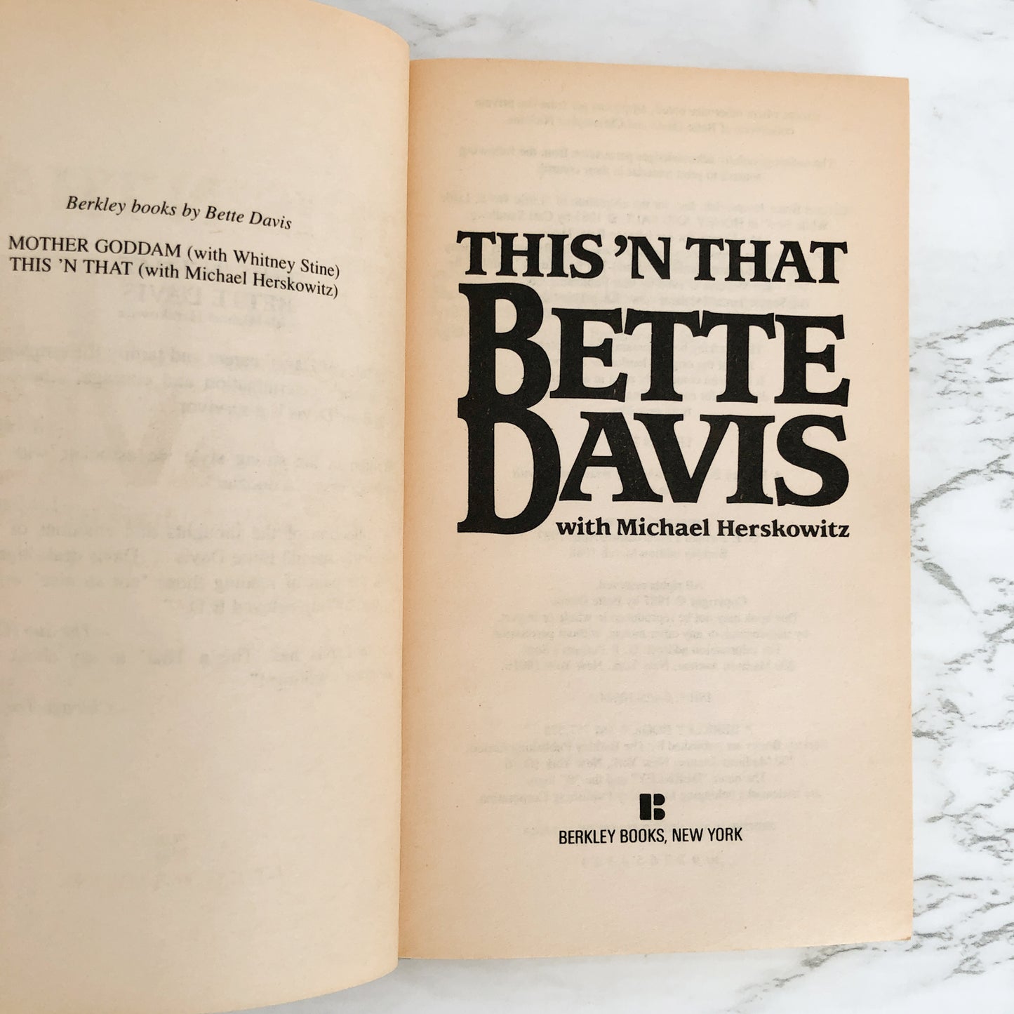 This 'N That by Bette Davis [1988 PAPERBACK]