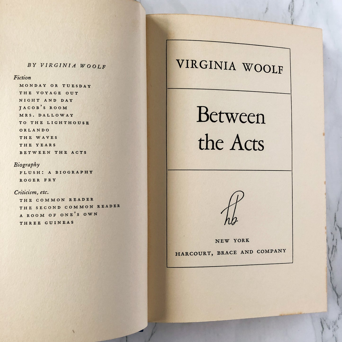 Between the Acts by Virginia Woolf [U.S. FIRST EDITION / FIRST PRINTING] 1941