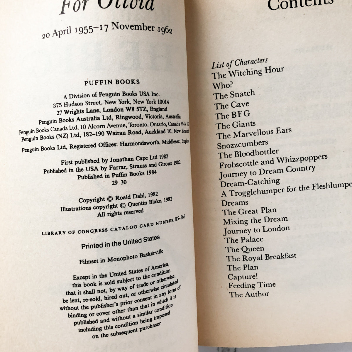 The BFG by Roald Dahl [TRADE PAPERBACK / 1984] - Bookshop Apocalypse