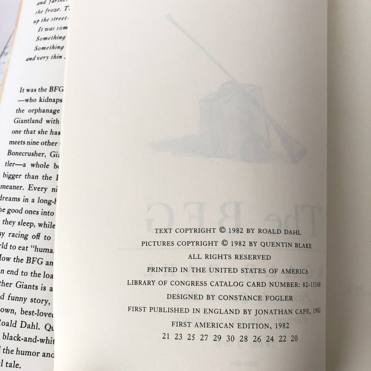 The BFG by Roald Dahl [U.S. FIRST EDITION / 1982]