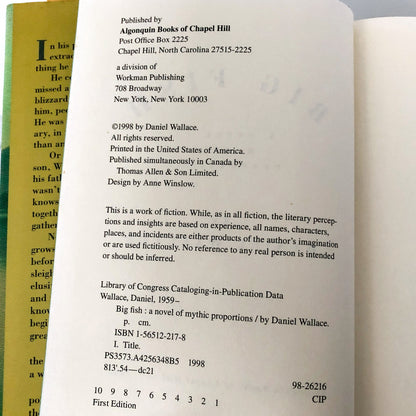 Big Fish by Daniel Wallace [FIRST EDITION / FIRST PRINTING]