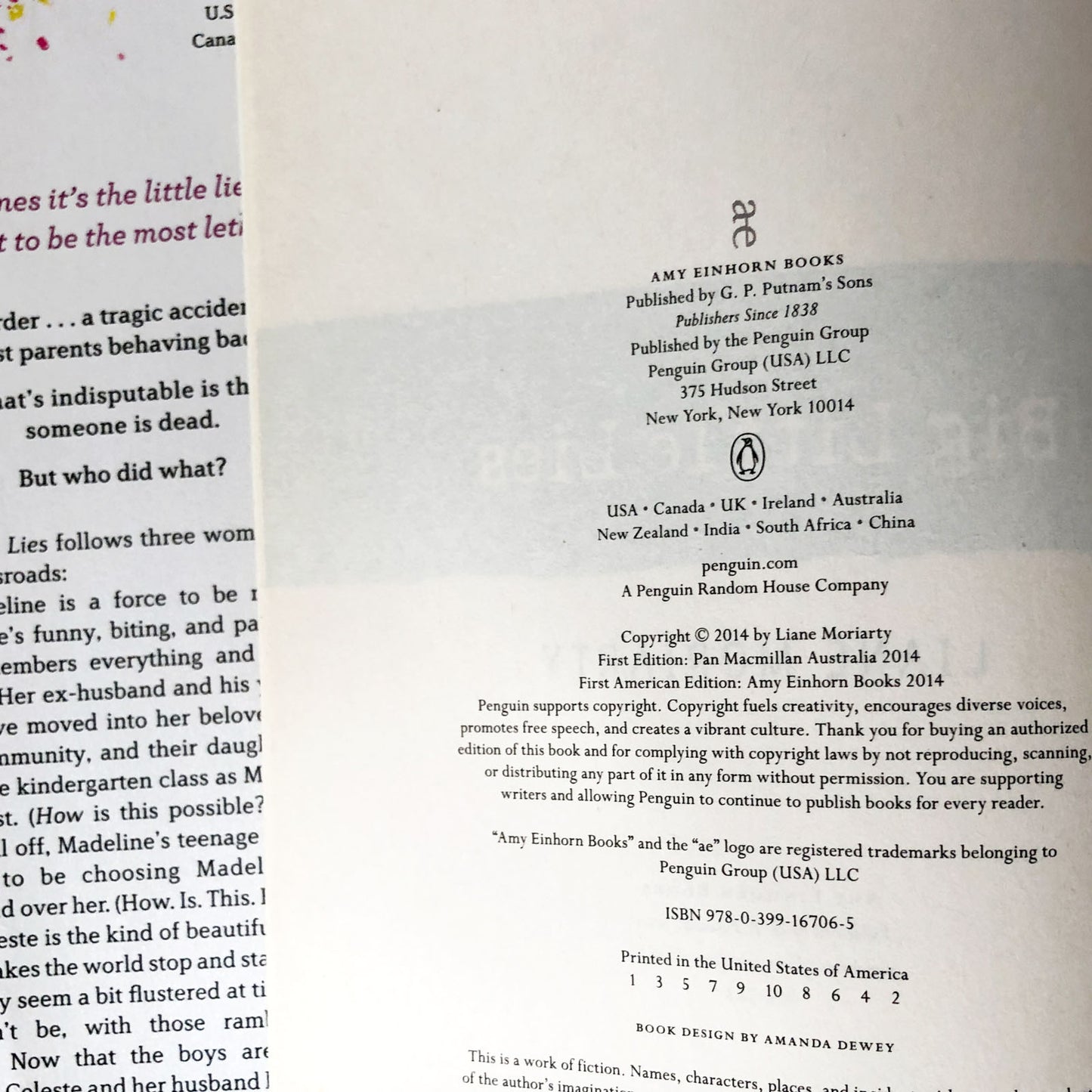 Big Little Lies by Liane Moriarty SIGNED! [FIRST EDITION / FIRST PRINTING]