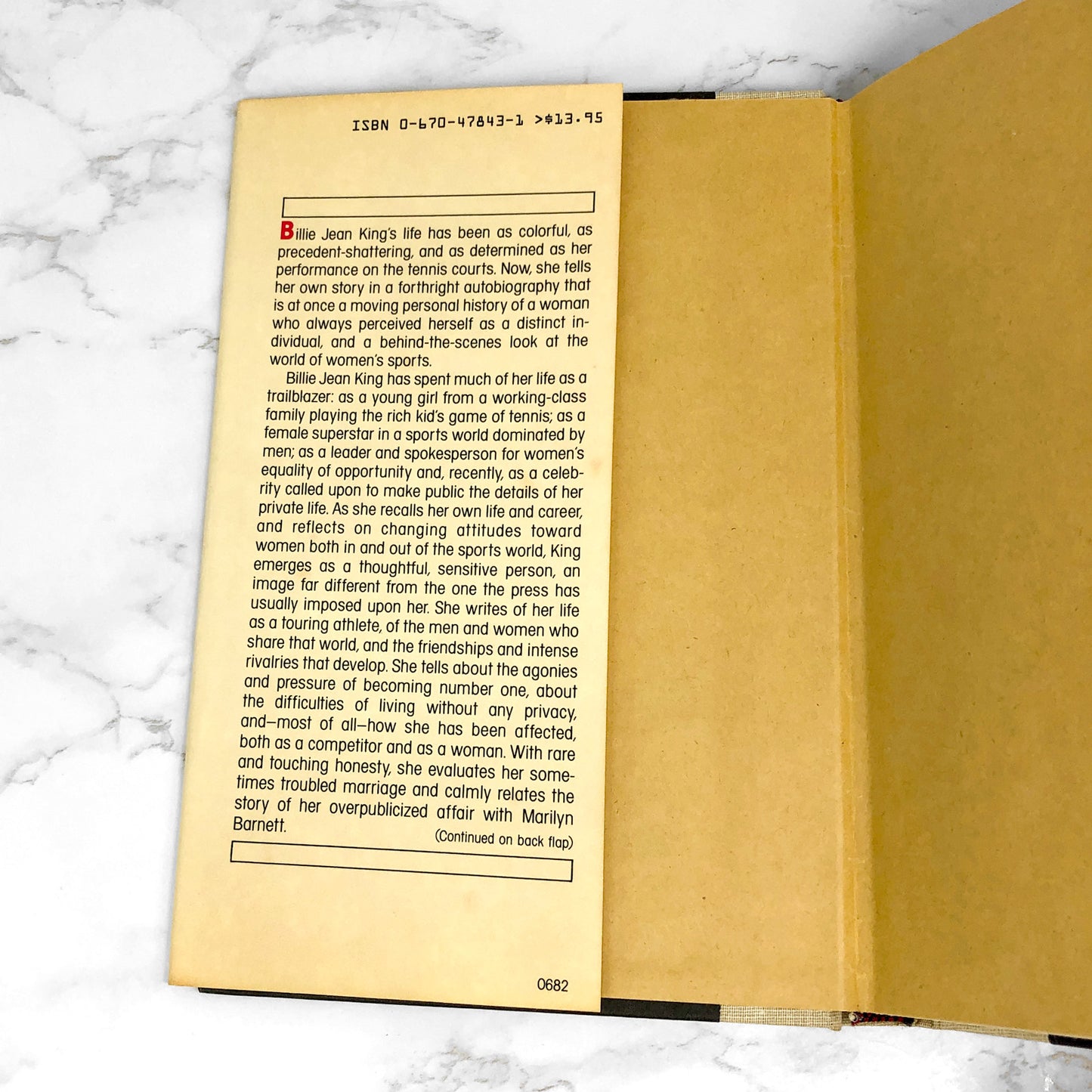 Billie Jean by Billie Jean King [FIRST EDITION • FIRST PRINTING] 1982