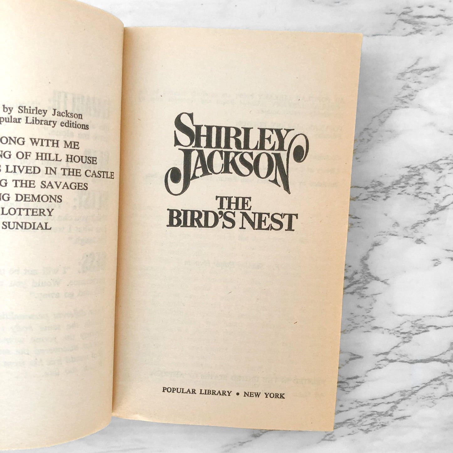 The Bird's Nest by Shirley Jackson [1976 PAPERBACK]