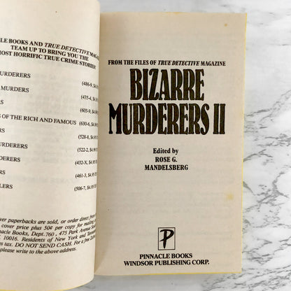 Bizarre Murderers II by Rose G. Mandelsberg [FIRST PRINTING / 1993]